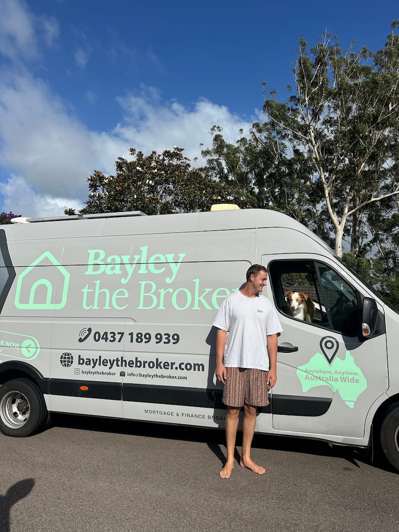 Bayley Clarke working from the van